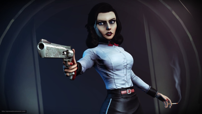 woman, indoors, technology, one person, 1080P, clothing, beautiful woman, young women, adult, white, wearing, BioShock Infinite, BioShock Infinite: Burial at Sea