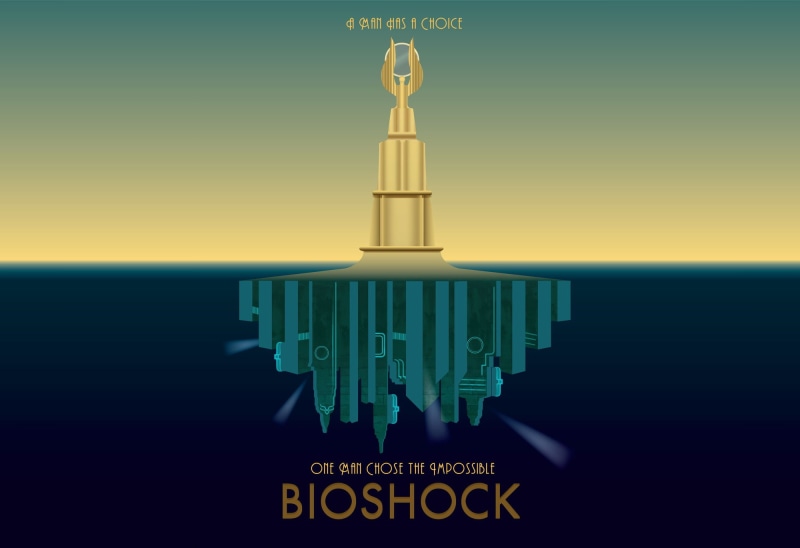 Rapture, sea, artwork, BioShock, 1080P, video games
