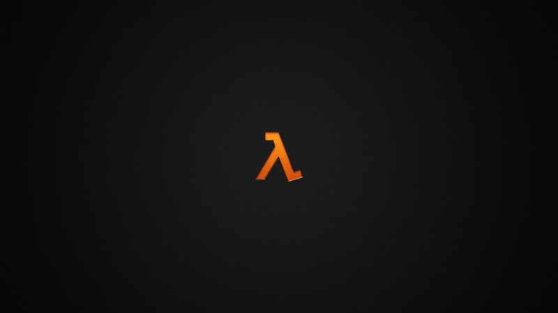 video games, Half-Life, 1080P, lambda, dark, orange, minimalism