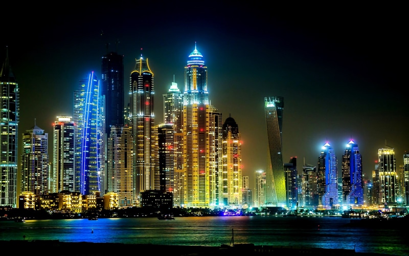 cities, night, 2K, dubai, megapolis