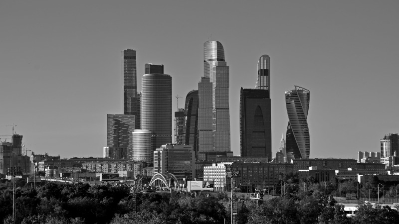 architecture, office building exterior, clear sky, downtown, black and white, tower, nature, presnensky district, tall - high, built structure, residential district