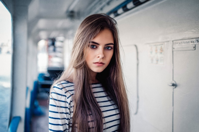 Style, White, Atmosphere, Ship, Outdoor, Moscow, Portrait, Mood, Blue, Emotive, Sailor, Model, Beauty, Beautiful, 1080P, Hair, Eyes, Water, Girl, Navy