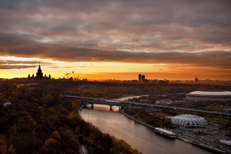 sunset, church, water, city, no people, dramatic Sky, cultures, panoramic, history, dome, travel Destinations, twilight, cathedral, sunrise - Dawn, cityscape