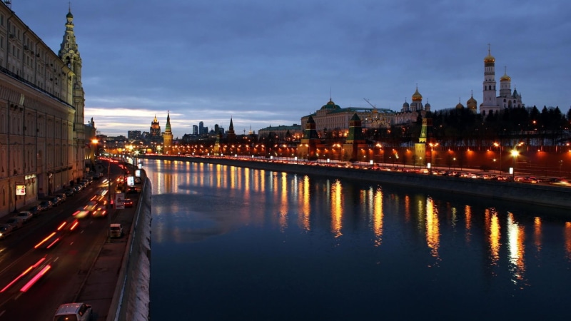 night, lights, scenery, 1080P, moscow, river, city