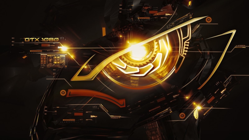 GeForce GTX 1080 nVidia, cyborg, 2K, eyes
