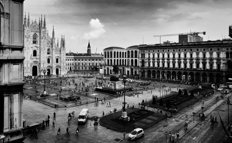 monochrome, city, high angle view, transportation, day, travel, photography, mode of transportation, cloud - sky, water, the past, cityscape, square, travel destinations