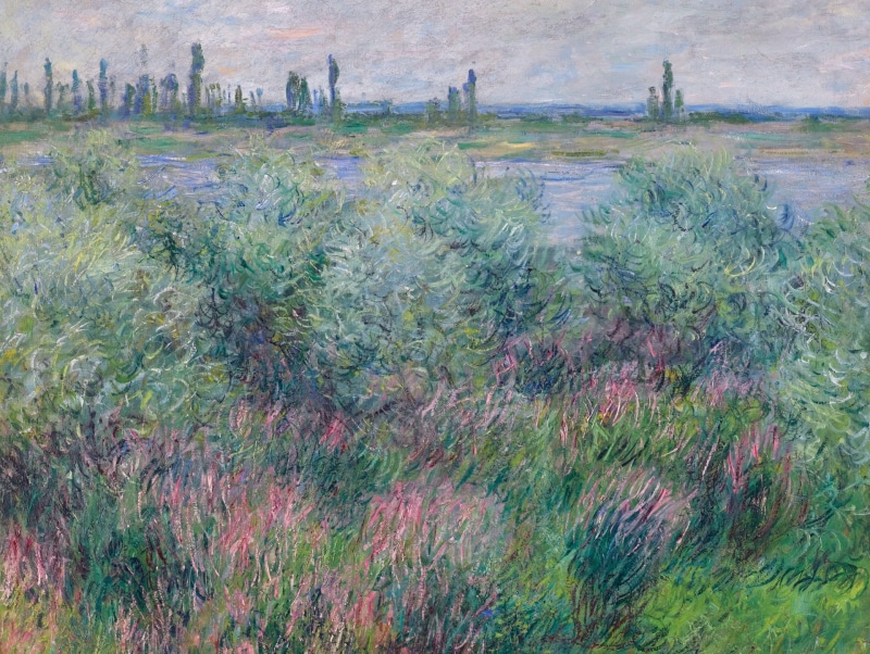 picture, The banks of the Seine at Vétheuil, 1080P, Claude Monet, landscape, nature