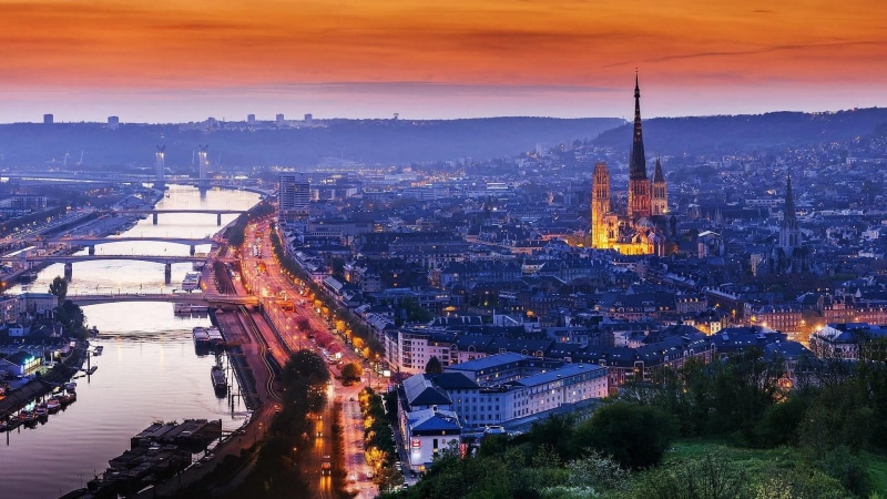 travel destinations, outdoors, france, illuminated, bridge - man made structure, connection, evening, cloud - sky, water, river seine, cityscape, horizon