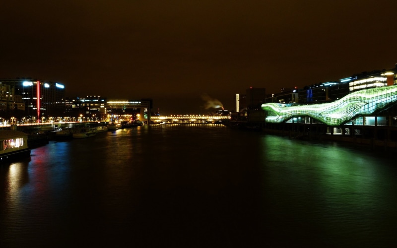 sky, architecture, street, urban, river, waterfront, connection, transportation, city, Seine, lights, photography, travel destinations, bridge - man made structure