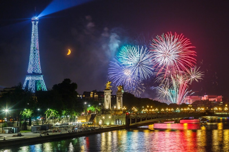 Paris, Seine, Fireworks, Eiffel Tower, Photography, Night, 1080P