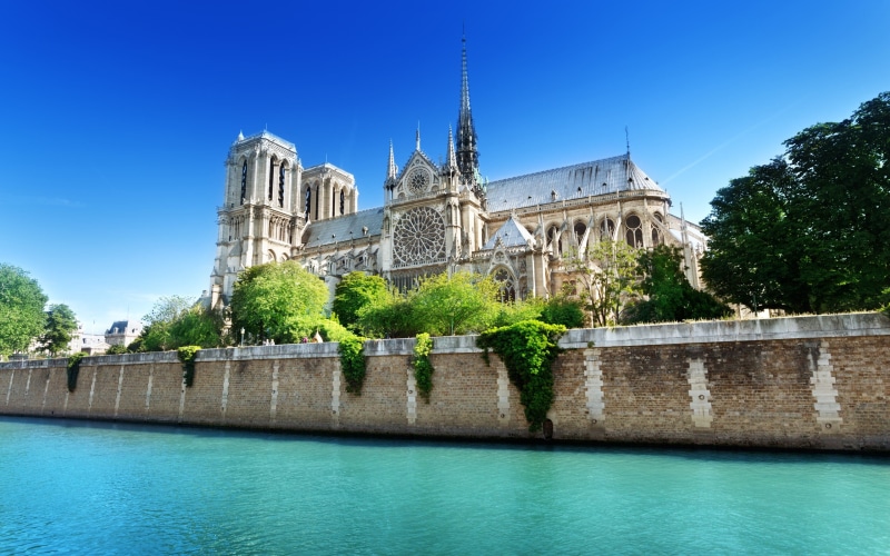 notre, France, Sky, Water, 2K, dame, Paris, Summer, River, Blue, seine