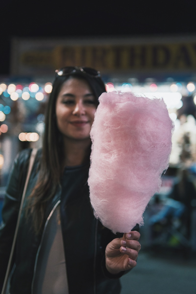 young adult, cotton candy, fun, date, leisure activity, real people, 5K, bokeh, candy, outdoors, leather, focus on foreground, ice cream, canada, frozen food