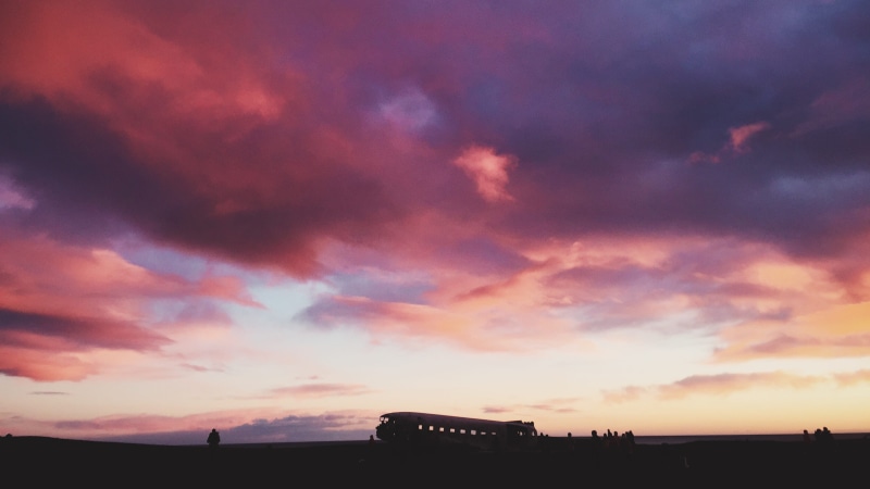 outdoors, city, scenics - nature, solheimasandur beach, sky, no people, tranquil scene, nature, silhouette, dramatic sky, dusk, iceland, plane crash, plane wreck
