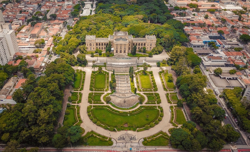 architectural column, built structure, building, formal garden, aerial, architecture, the past, ornamental garden, no people, tree, day, nature, brazil