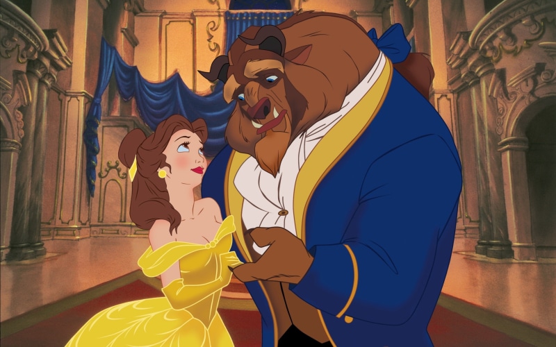 Belle, castle, dance, fairytale, 2K, enchanted Prince, Beauty and the Beast, cartoon, Disney, prince