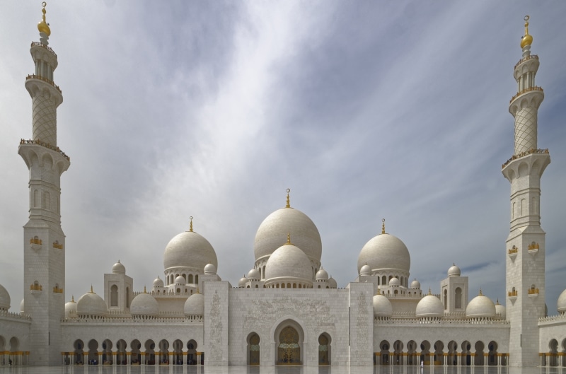 u a e, abu dhabi, architectural column, architecture, minaret, sheikh zayed grand mosque, spirituality, built structure, travel destinations, tourism, place of worship