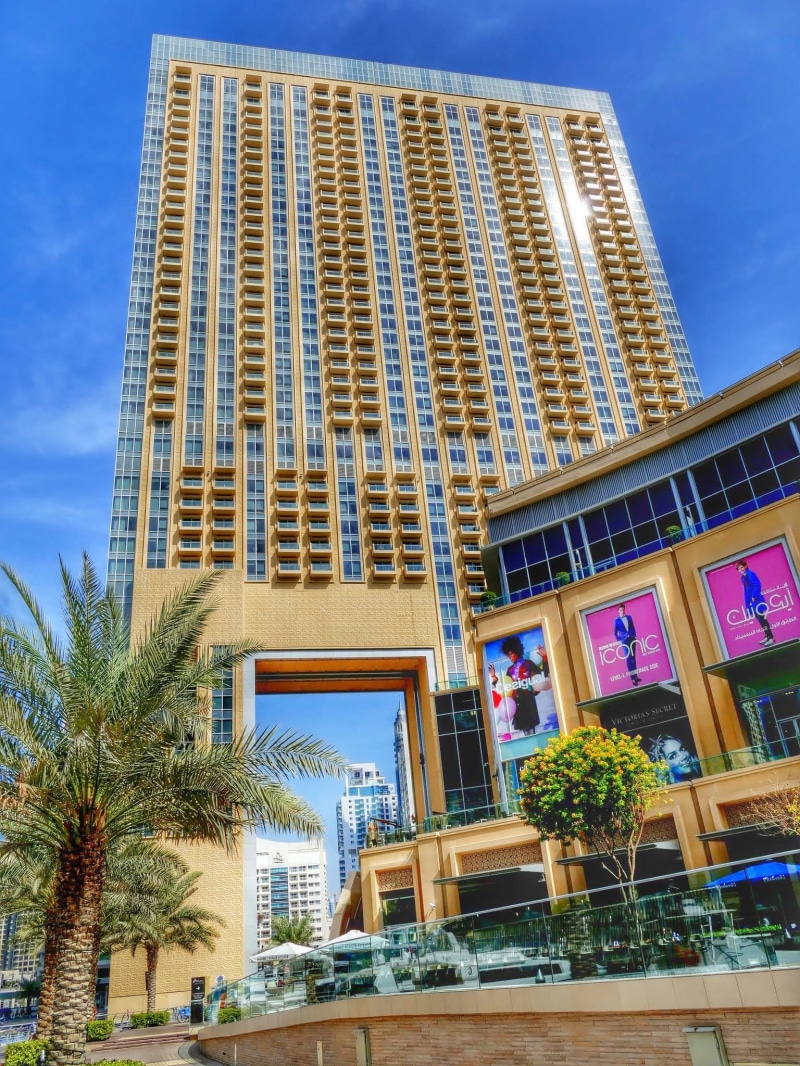 E, U A, building, window, modern, low angle view, Building, building exterior, built structure, no people, hotel, modern high rise building, u a e, luxury