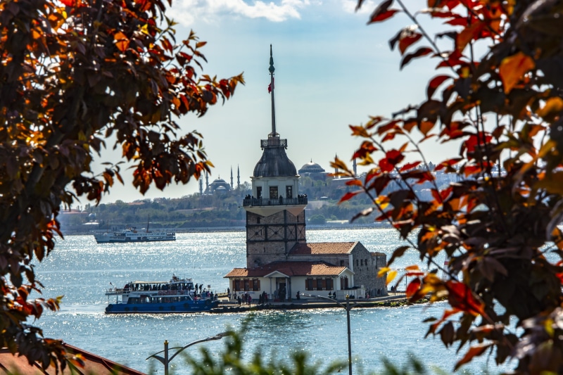 travel destinations, building, ship, tower, sky, religion, place of worship, spire, souvenir, day, plant, built structure, emotion, istanbul, blue, solar