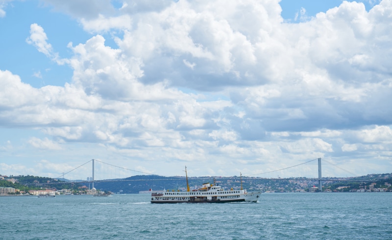 beach, city, nature, mosque, passenger craft, peace, cityscape, turkey, mode of transportation, building, architecture, famous Place, water, bridge - Man Made Structure
