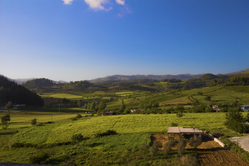 beautiful, agriculture, brooch is, rever, light, environment, composition, outdoors, mountain, day, blue, natural turkey, landscape, greens, village, nature