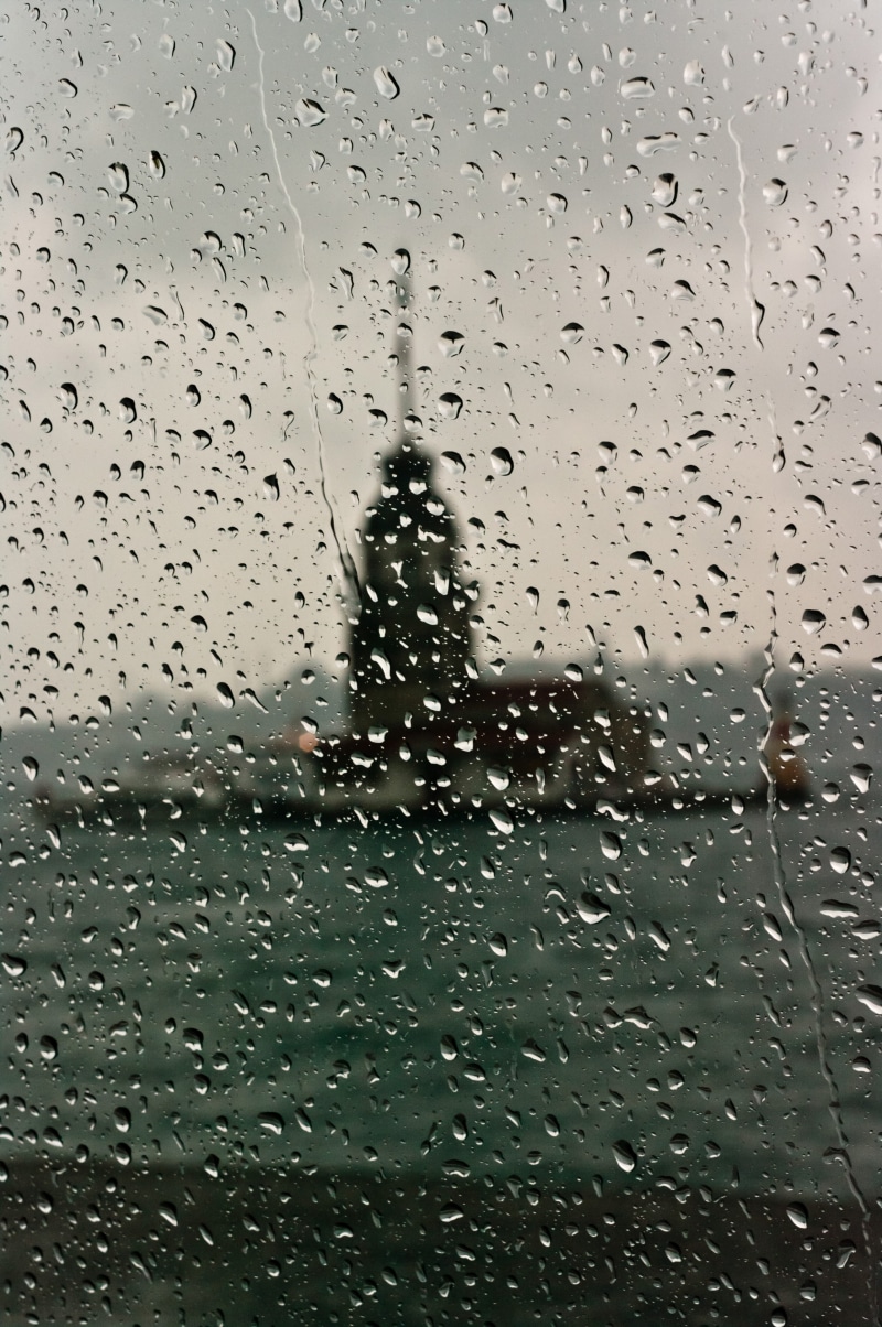 full frame, rain, drop, outdoors, transportation, water, maidens tower, transparent, 4K, glass - material, backgrounds, vehicle interior, wet, no people