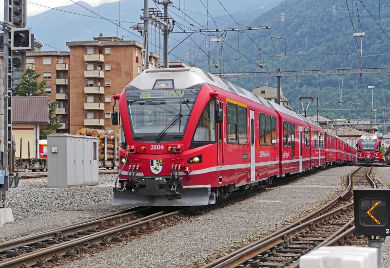 mode of Transport, bernina railway, land vehicle, building exterior, electricity, public transportation, mode of transportation, railroad Station Platform