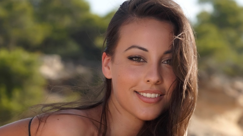 model, Lorena Garcia, MetArt, smiling, face, women, 2K, brunette, MetArt Magazine, women outdoors