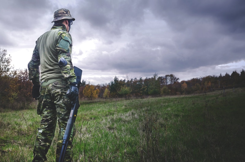 clothing, danger, field, clouds, hunting, military uniform, man, suit, male, sky, army, military, adult, 4K, uniform, soldier, automatic, combat, ammo