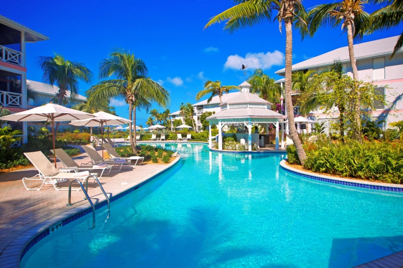 sky, swimming, pool, rental, swimming pool, 4K, palm trees, garden, Hotel, lounge