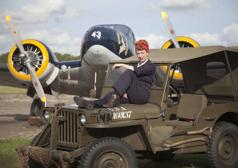 Jeep, " Willis-MVandquot;, jumpsuit, girl, 1080P, Willys MB, fighter, sitting