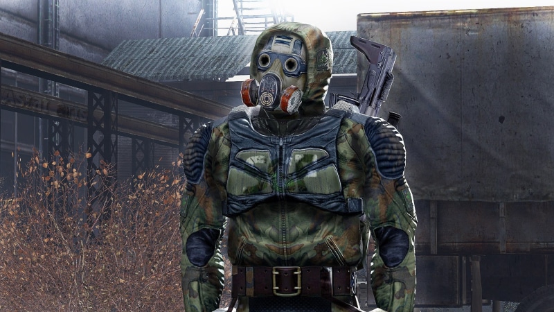 disguise, unrecognizable person, mask, mask - disguise, jumpsuit, Stalker, architecture, nature, gas mask, day, outdoors, technology, sculpture, S. T. A. L. K. E. R.