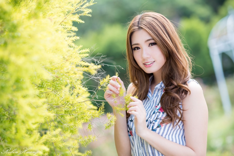 depth of field, model, women, brunette, 1080P, smiling, Asian