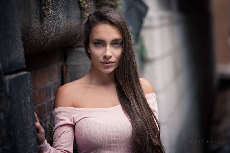straight hair, young women, open mouth, 1080P, beauty, architecture, looking at camera, haute couture, hairstyle, contemplation, portrait, long hair, brunette