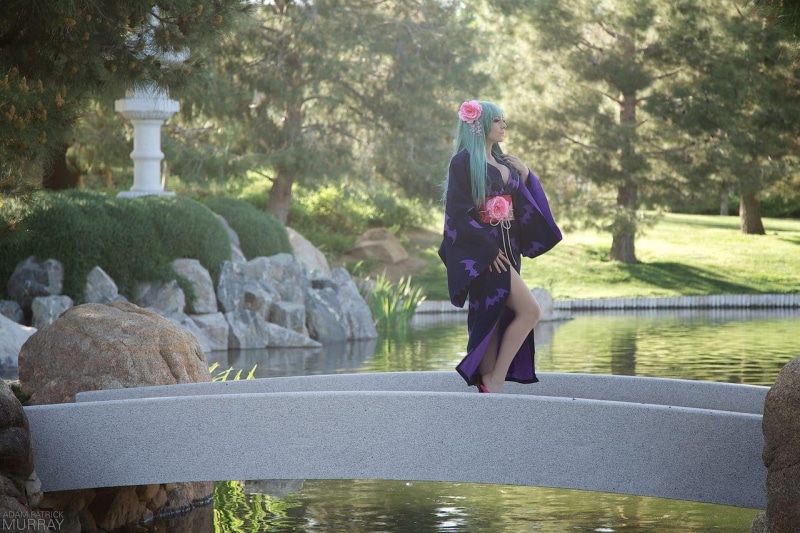 lake, day, leisure activity, 720P, one person, water, casual clothing, purple, lifestyles, adult, slit, plant, Jessica Nigri, standing, side, architecture