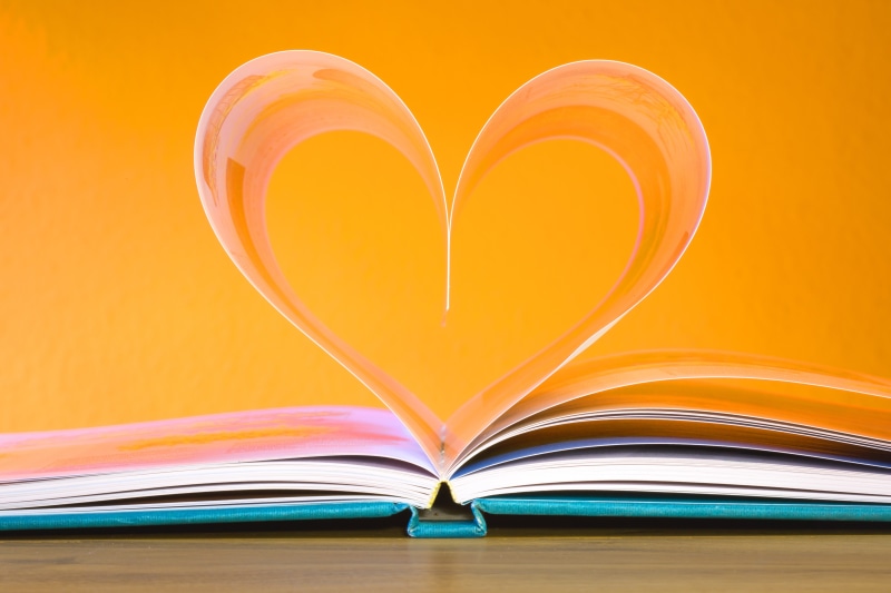 library, know, message, scrolled, table, book, book pages, school, open, page, close-up, hobby, heart, read, textbook, hardcover book, heart shape, learning