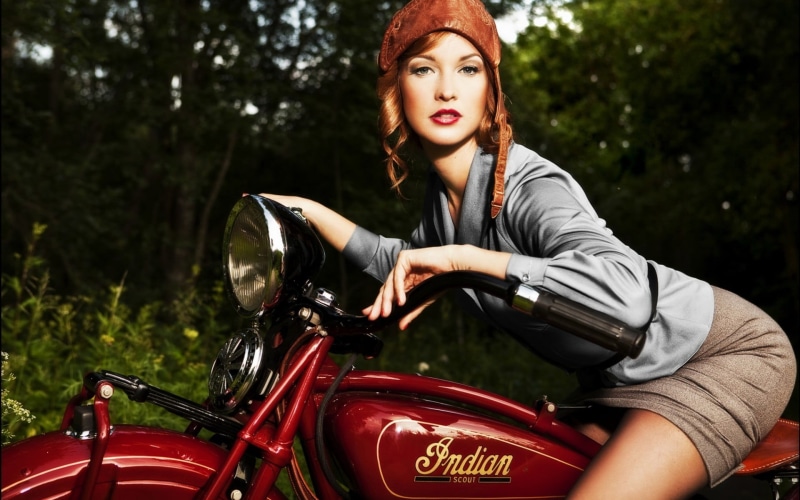 sitting, portrait, s, biker, land vehicle, women with motorcycles, looking at camera, mode of transportation, open mouth, transportation, 1080P, long hair