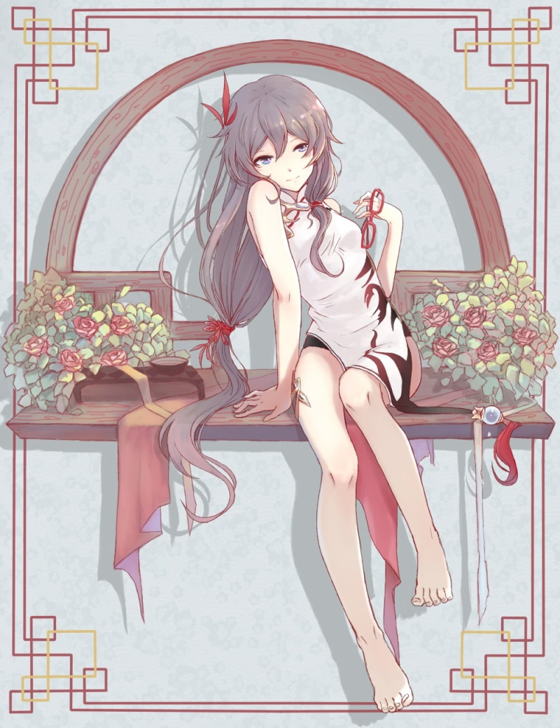 females, hair, indoors, clothing, young adult, hairstyle, full length, 720P, women, Honkai Impact, window, anime, one person, beautiful people, contemplation