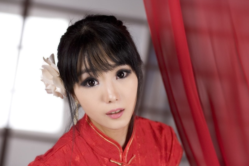 Chinese dress, qipao, 720P, Cheongsam, women, red dress, Korean, model, Asian, Im Soo Yeon