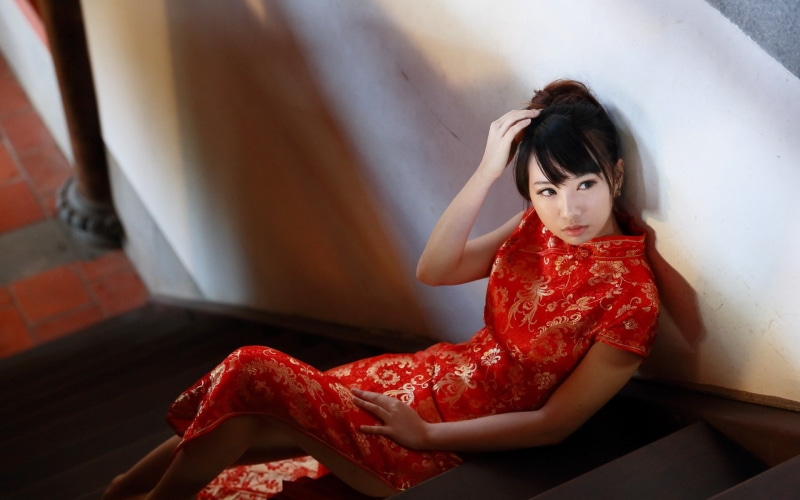 Chinese dress, 1080P, model, qipao, women, Cheongsam, Asian