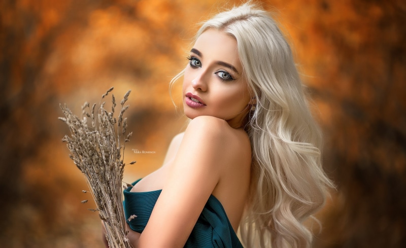 women, Maksim Romanov, 2K, blonde, depth of field, portrait
