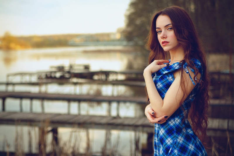 looking at camera, young adult, Ekaterina Kononova, fashion, teenager, women outdoors, brunette, lifestyles, standing, contemplation, young women, Dmitry Yavr