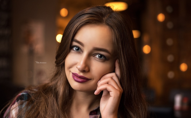 face, portrait, makeup, smiling, 2K, Maksim Romanov, women