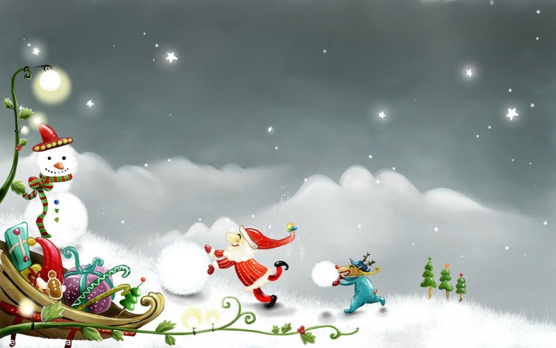 background, christmas, 2K, santas, spirit, sleigh