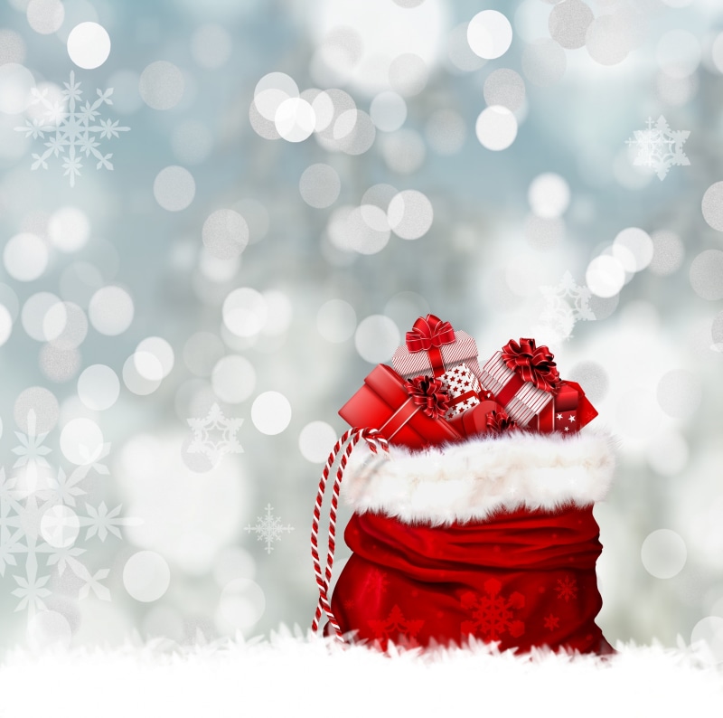 Presents, santaclaus, wishes, christmas ornament, gift, Holidays, redandwhite, Holiday, christmastime, defocused, christmas decoration, bokeh, celebration event