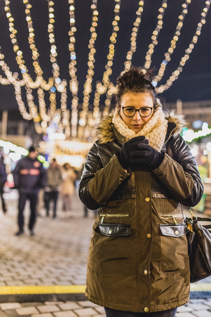 jacket, standing, clothing, glasses, cold temperature, lifestyles, winter, wine, real people, bokeh, scarf, looking at camera, romania, warm clothing, leisure activity