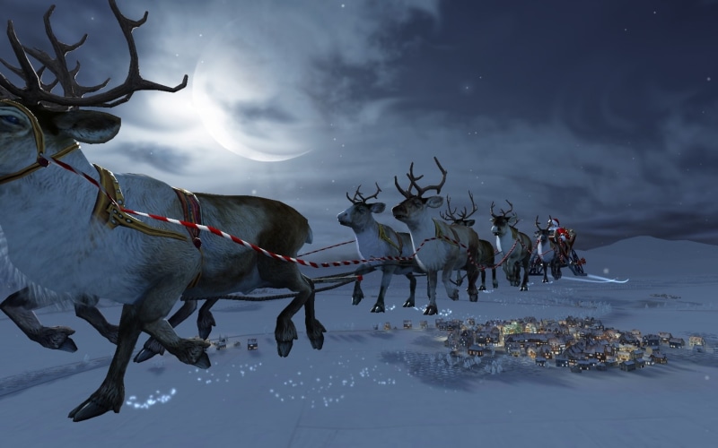 Reindeer, Holiday, Santa, Christmas, 1080P