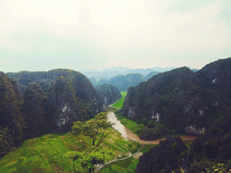 halong bay, cloud - sky, tranquil scene, rice paddies, tranquility, young traveler, ha long bay, ha long, day, remote, traveling, tam coc valley, landscape