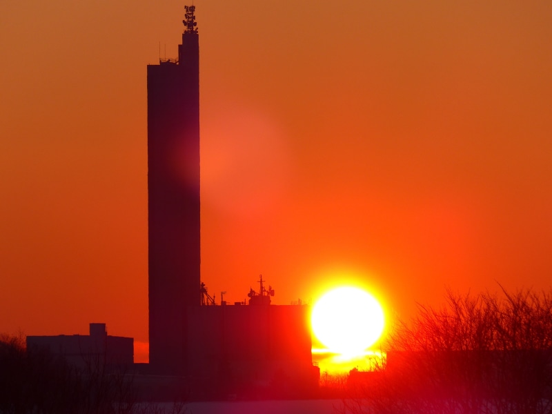 sunset, german architecture award, orange color, tower, highest grain silo, silhouette, no people, architecture, jungingen, 4K, built structure, grain silo