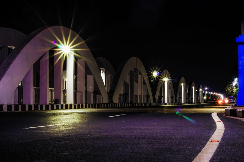 nature, sky, geometric, night, street light, architectural column, tamil nadu, 4K, napier bridge, outdoors, lights, long exposure, tamil, connection, blue