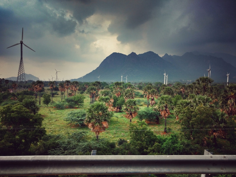 environmental conservation, culture, wind power, thoothukudi, renewable energy, power supply, plant, no people, power in nature, hill, wind turbine, turbine